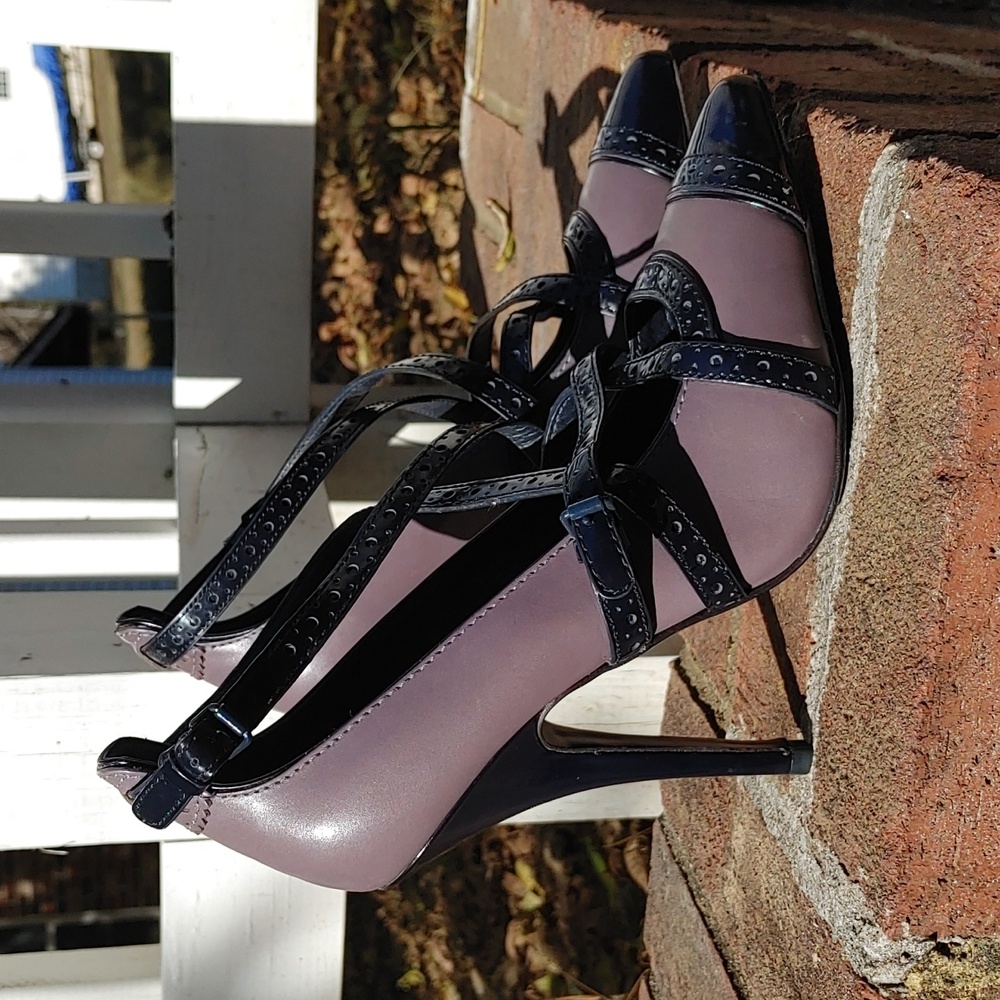 Tory Burch Judith Cap Toe Strappy Stiletto Size 9.5